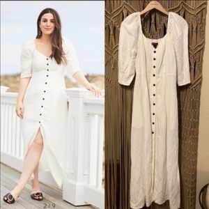 NWOT something navy maxi puffed dress